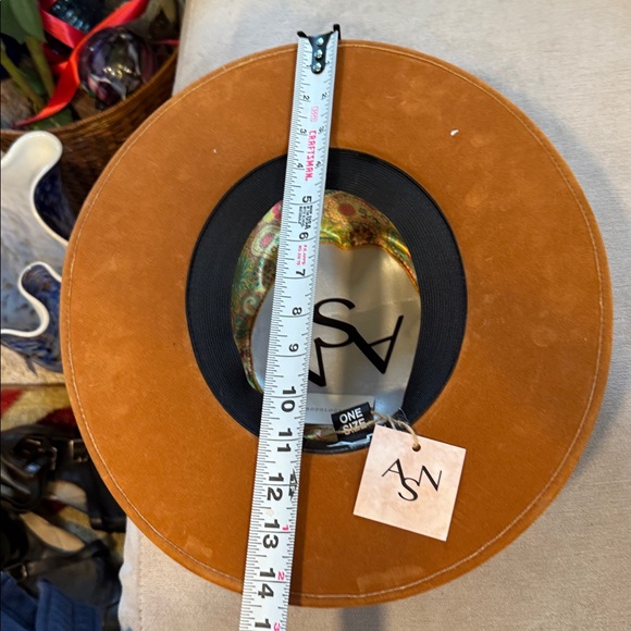 Anthropologie Asn Deep Rust Rancher Hat Double Braided Vegan Suede Brown - Picture 6 of 9